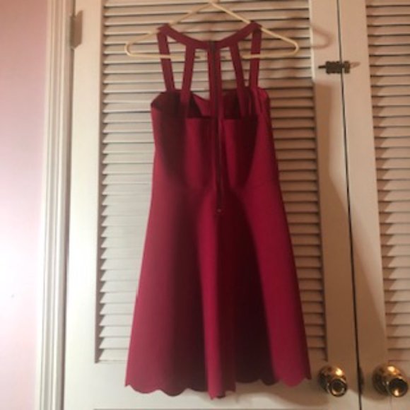 Material Girl Bustier Strapped Back Red Party Dress Size Medium - Picture 5 of 11